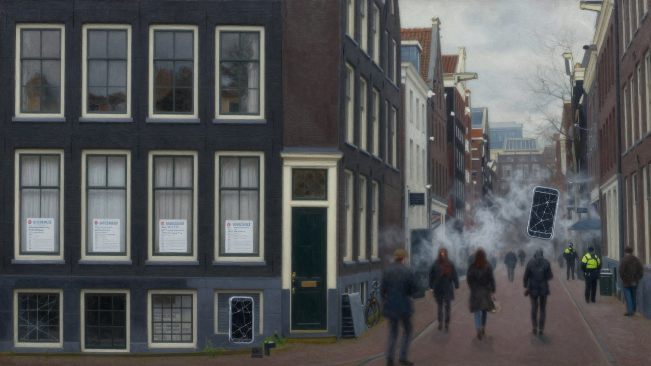 Contrasting Amsterdam's regulated windows with chaotic underground scenes of other European cities.